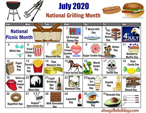 National Day Calendar 2020